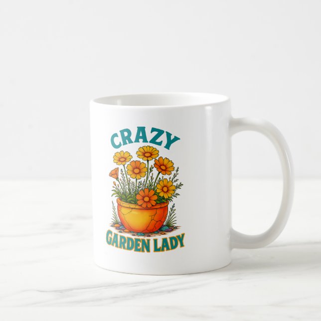 Taza De Café Loca dama del jardín (Derecha)