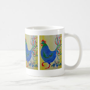 Taza De Café Loca Madre Azul Hen y Chicks Mug