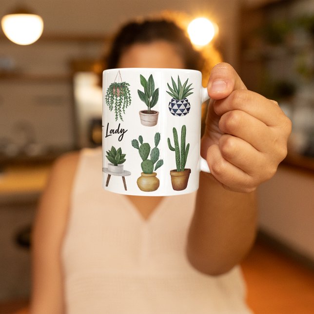 Taza De Café Loca planta Lady Funny Gardener (Subido por el creador)
