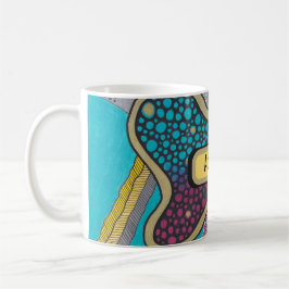 Taza De Café Loco ameba brillante, tu nombre, arte del doodle