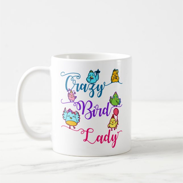 Taza De Café Loco Ave Lady Bird Dueño Lover Birder (Izquierda)