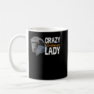 Taza De Café Loco Chimpanzee Lady Art Mono Chimp Ape Animal