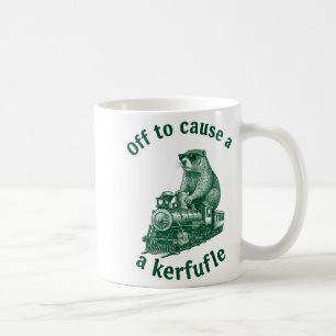 Taza De Café Loco de Vapor del Topo de la Madera a Causar un Al