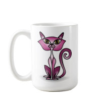 Loco gato rosa clásico Mug