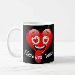 Taza De Café Loco Personalizado Emoticon Amor