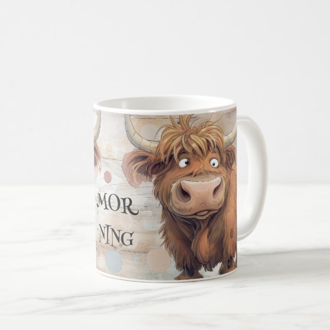 Taza De Café Loco Personalizado Highland Cow (Anverso derecho)