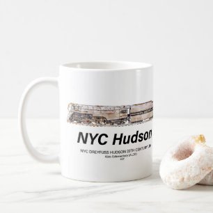 Taza De Café Locomotora de vapor NYC Dreyfuss Hudson. Perfil