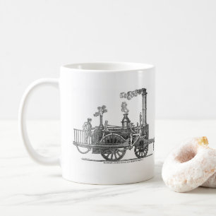 Taza De Café Locomotora de vapor temprano