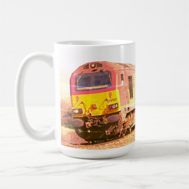 Taza De Café Locomotora diesel de época, personalizada, tu nomb (Izquierda)