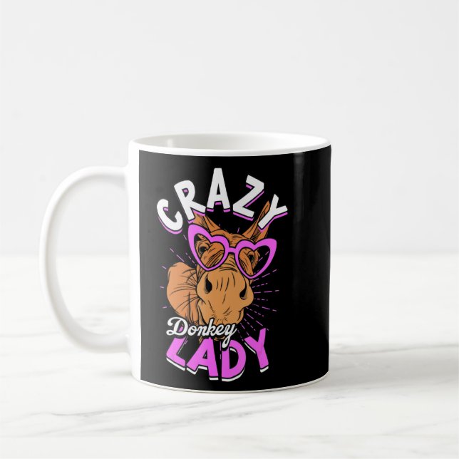 Taza De Café Locura donkey Lady Animal Donkey Mom Donkey Donkey (Izquierda)
