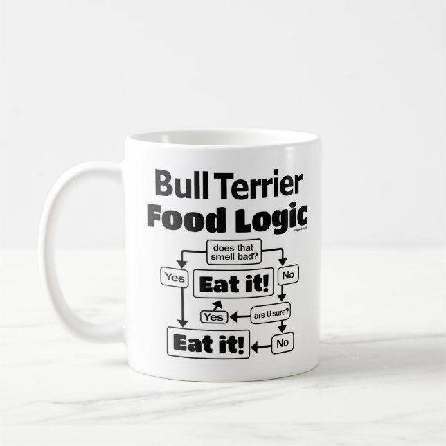 Taza De Café Lógica de alimentos para el bull terrier (Izquierda)