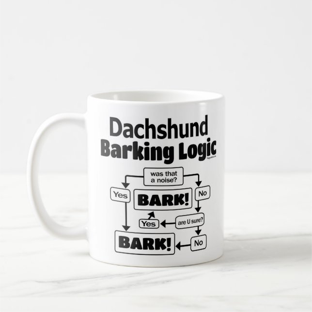 Taza De Café Lógica de barrido de Dachshund (Izquierda)
