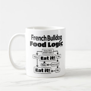 Taza De Café Lógica de la comida del bulldog francés