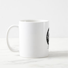 Taza De Café Logo artístico tazón de café blanco y negro