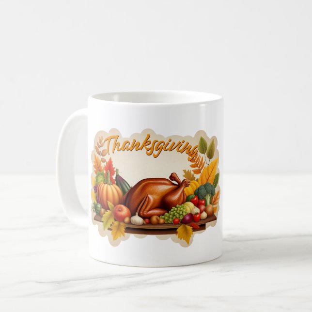 Taza De Café Logo de Acción de Gracias (Anverso izquierdo)