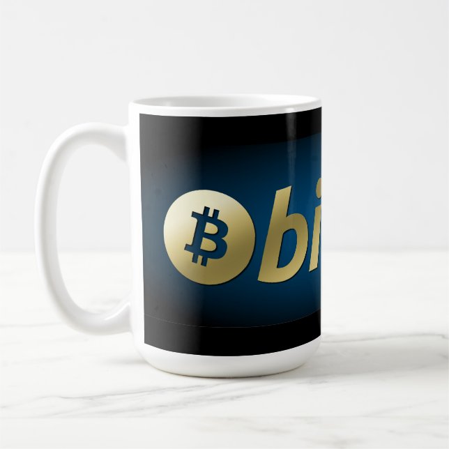 Taza De Café Logo de Bitcoin (Izquierda)