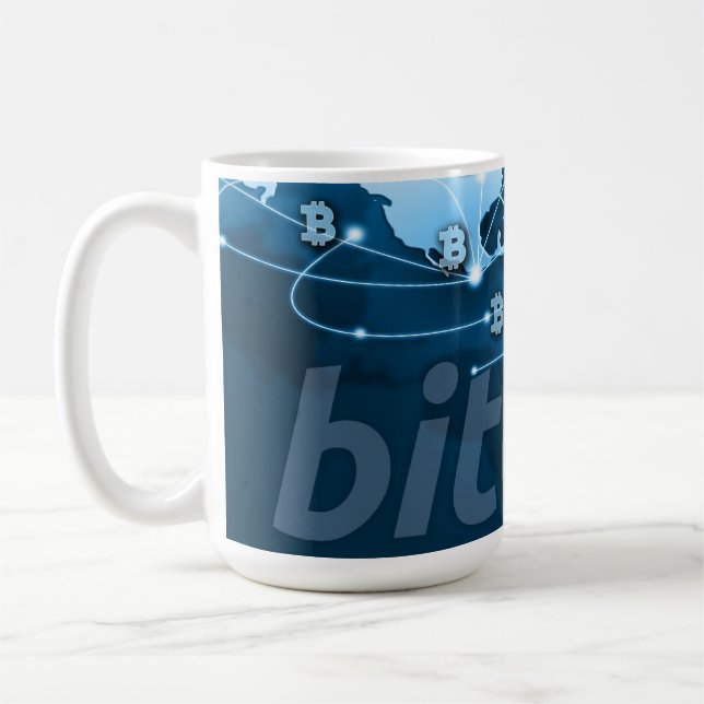 Taza De Café Logo de Bitcoin (Izquierda)