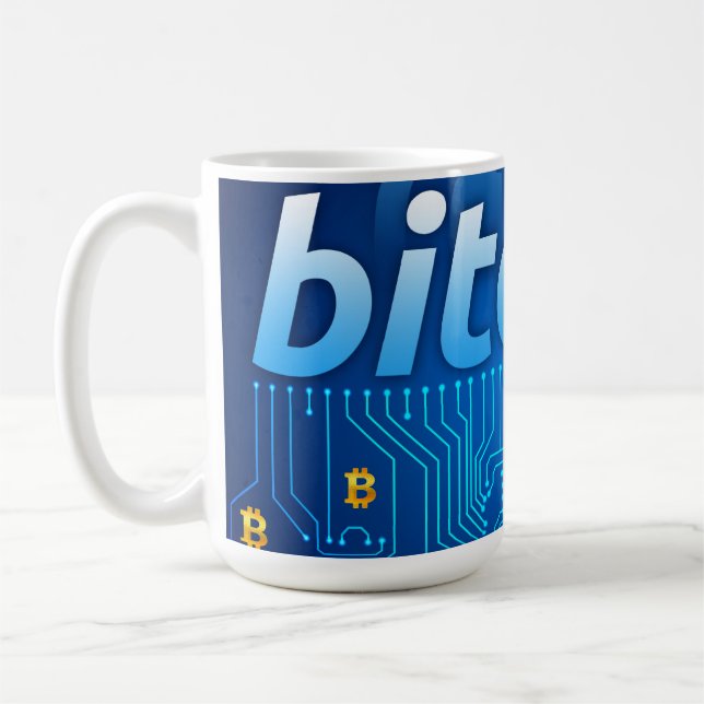 Taza De Café Logo de Bitcoin (Izquierda)
