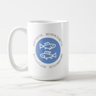 Taza De Café Logo de Blue Pisces Signo de estrella Zodiac Trato