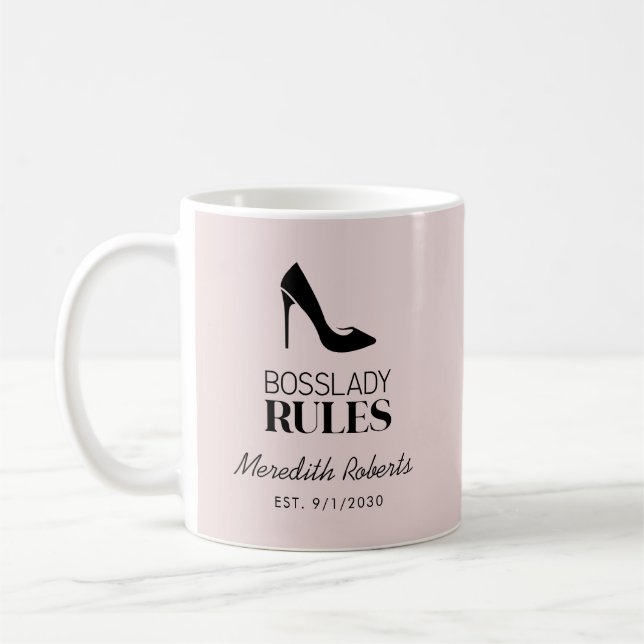 Taza De Café Logo de Boss Lady Stiletto Rubor personalizado (Izquierda)