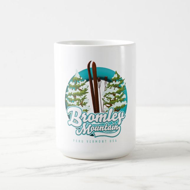 Taza De Café Logo de Bromley Mountain Peru Vermont US Ski (Centro)