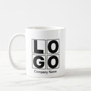 Taza De Café Logo de Company Square y nombre comercial