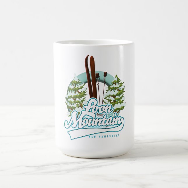 Taza De Café Logo de esquí de Loon Mountain New Hampshire (Centro)