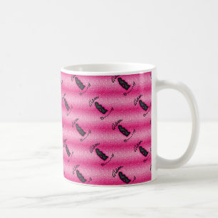 Taza De Café Logo de Glam Bunny en Purpurina Rosa falso 11 oz M