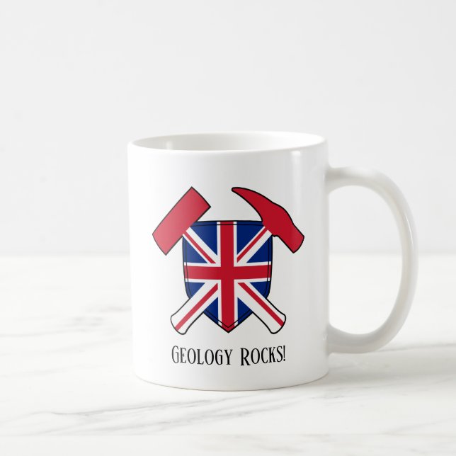 Taza De Café Logo de la bandera británica cruzada de martillo (Derecha)