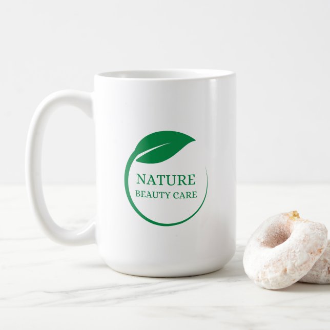 Taza De Café Logo de la belleza natural (Con donut)