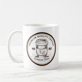 Taza De Café Logo de la cafetería de estilo clásico retro vinta