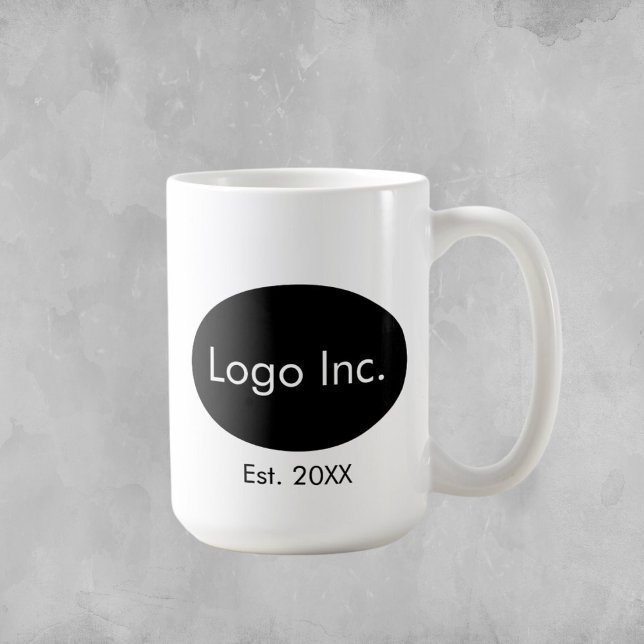 Taza De Café Logo de la Compañía personalizado - Negro de peluc (Create Your Own Custom  Logo Mug)