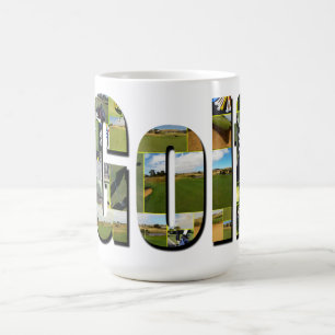 Taza De Café Logo de la Composición de Golf,
