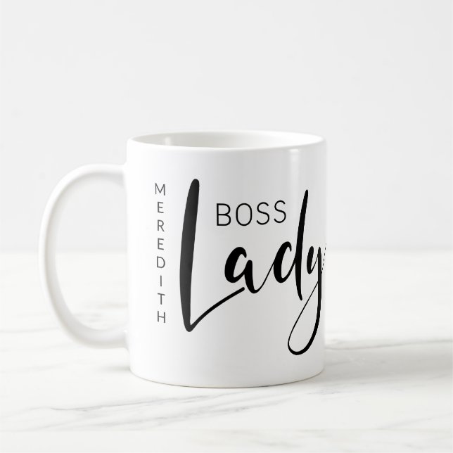 Taza De Café Logo de la dama de jefe personalizada (Izquierda)