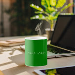 Taza De Café Logo de la empresa ecológica forestal rectangular<br><div class="desc">Color del fondo verde del bosque. Personalice y agregue su logotipo empresarial rectangular, </div>