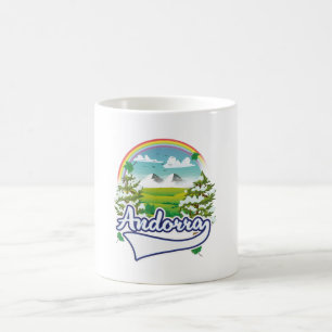 Taza De Café Logo de los viajes retro de Andorra