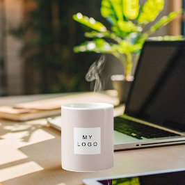 Taza De Café Logo de negocios de Beige