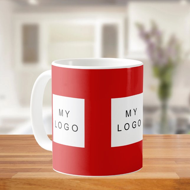 Taza De Café Logo de negocios rojo (Subido por el creador)