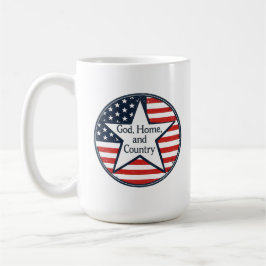 Taza De Café Logo de patriotismo de EEUU Dios Hogar País bander