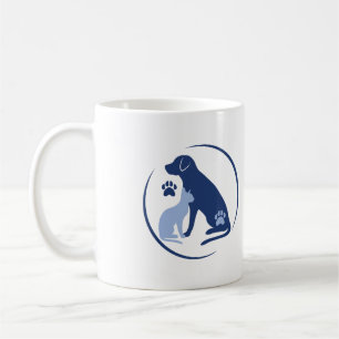 Taza De Café Logo de Perro Azul y Gato o Logo de su propia clín