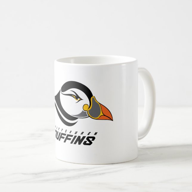 Taza De Café Logo de Pittsburgh Puffins (Anverso derecho)