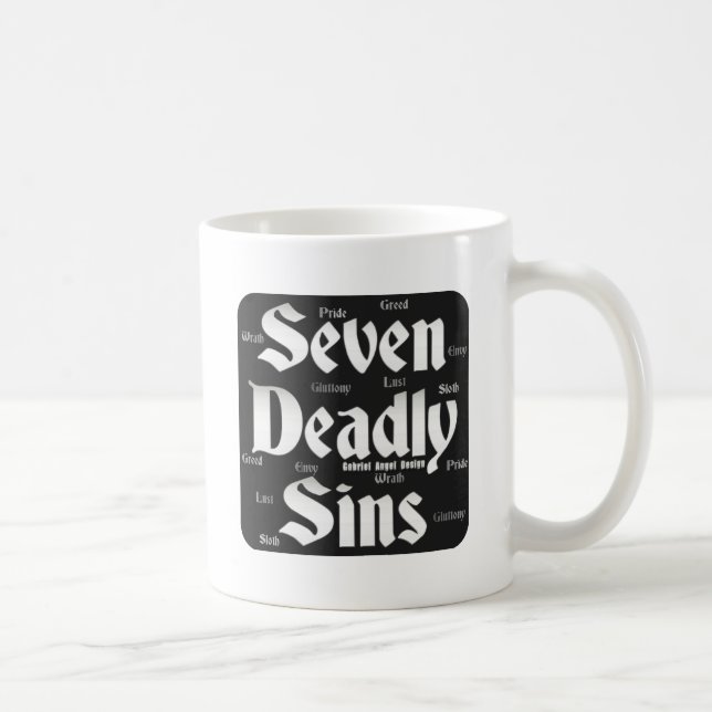 Taza De Café Logo de Siete Pecados Mortales (Derecha)