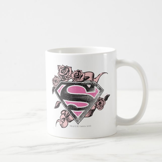 Taza De Café Logo de Supergirl con Rosas (Derecha)