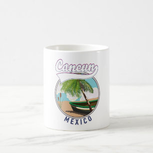 Taza De Café Logo de viaje de Cancún México Beach