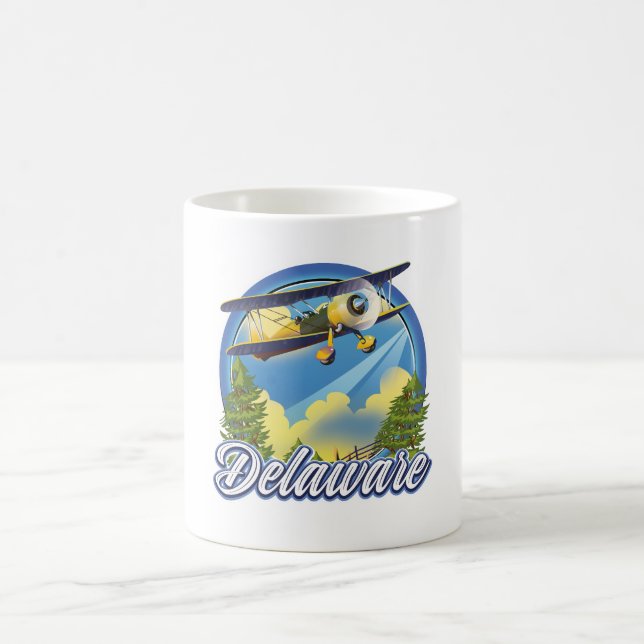 Taza De Café Logo de viaje de Delaware (Centro)