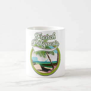 Taza De Café Logo de viaje de la Polinesia Francesa.