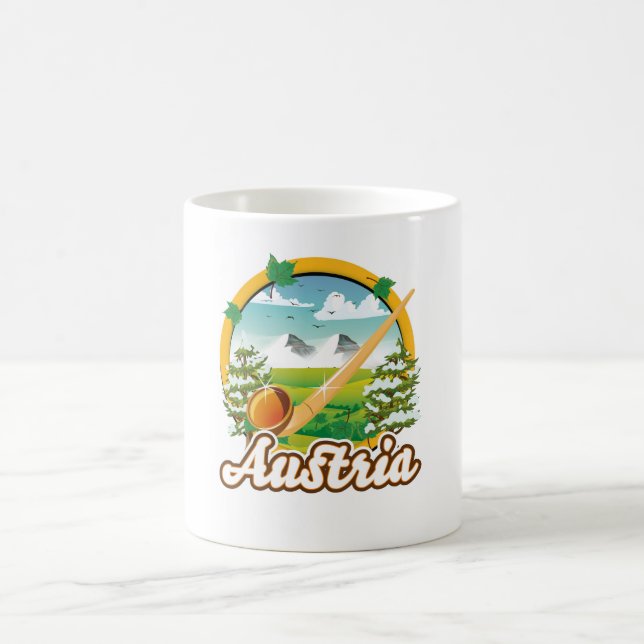 Taza De Café Logo de viaje retro de Austria (Centro)