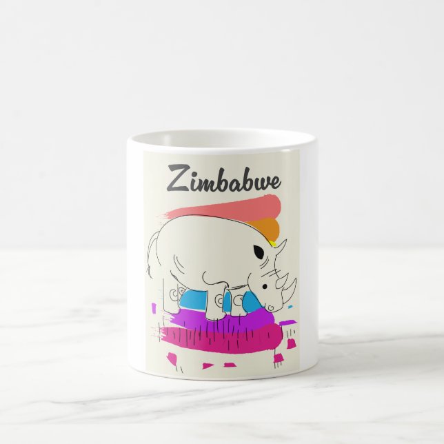 Taza De Café Logo de viaje retro de Zimbabue (Centro)