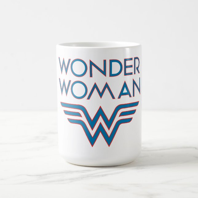 Taza De Café Logo de Wonman Blue and Red Retro (Centro)