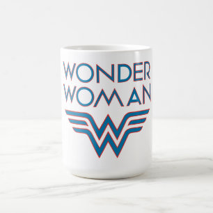 Taza De Café Logo de Wonman Blue and Red Retro